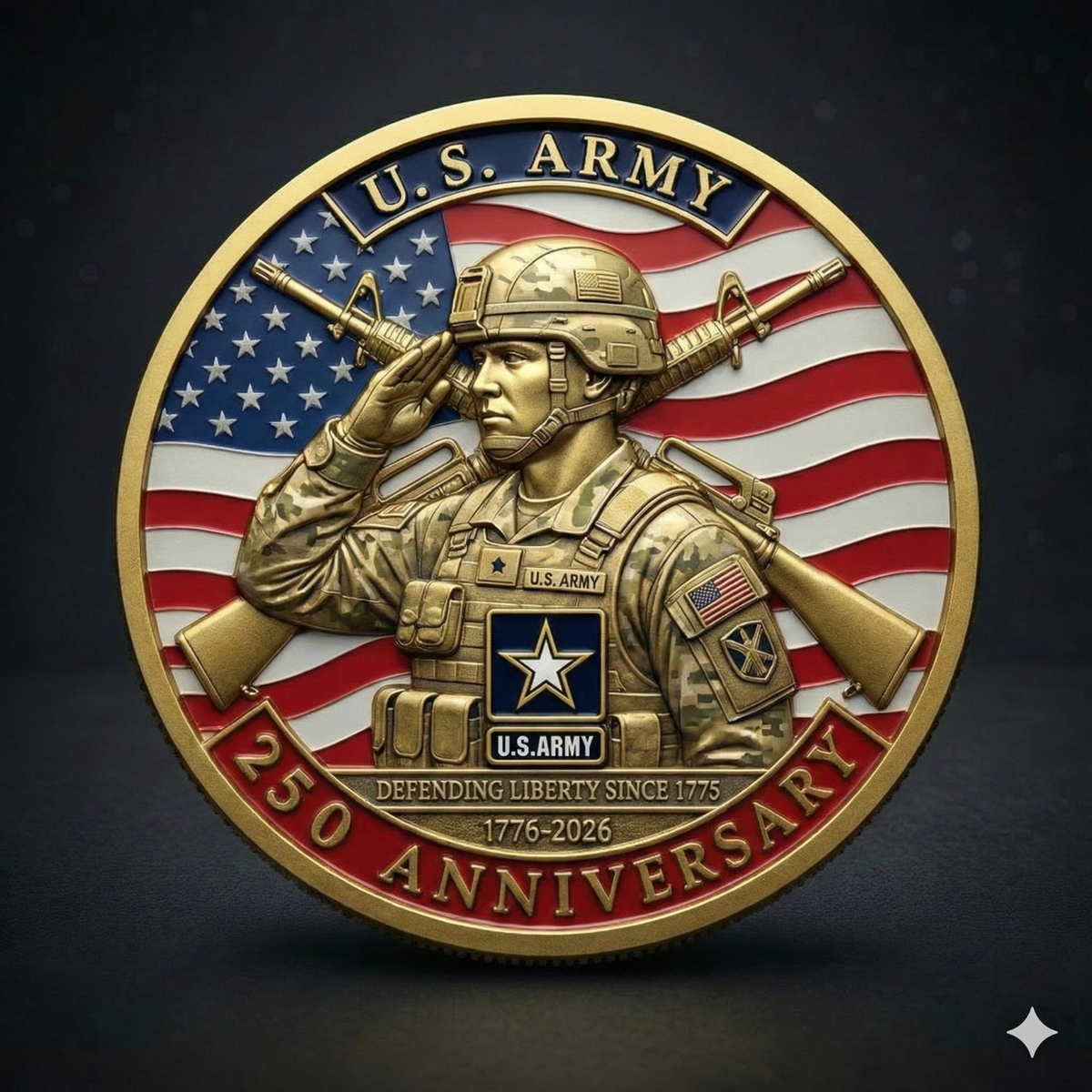 250th Anniversary US Army Challenge Commemorative Coin 3D Medal