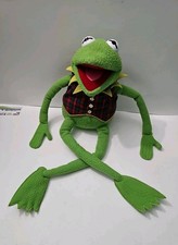 Vintage Jim Henson Muppets 24" Kermit The Frog With Plaid Vest Bowtie