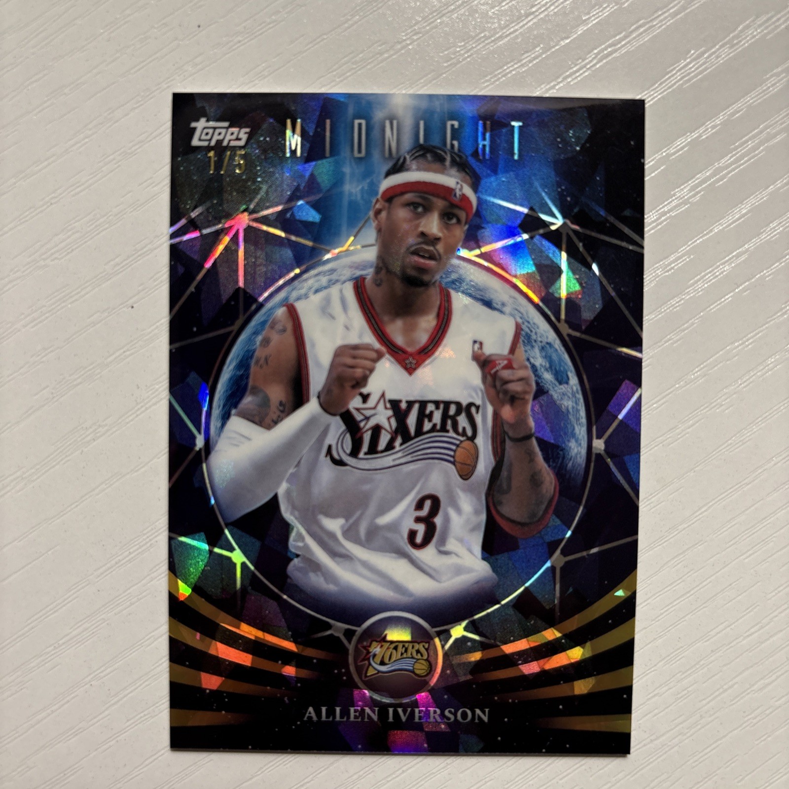 Allen Iverson 2025 Topps Midnight #MF-19 Moonfall - Daybreak /5 