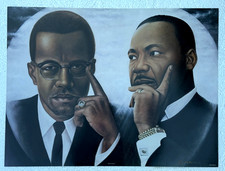 LITOGRAFÍA HULIS MAVRUK GRANDES PENSADORES MARTIN LUTHER KING Y MALCOLM X 2