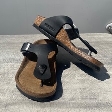 Birkenstock Gizeh Kids Black Birko-Flor Thong Sandals Size 30 190 L9 M12
