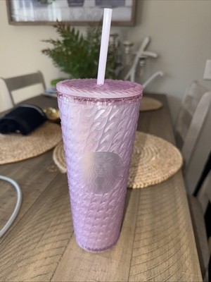 Starbucks Frosted Pink Chain Link 40oz Tumbler 2024 EC