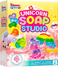 Unicorn Soap Making Kit 4 Molds DIY Craft Set, Fun STEM Gift for Kids Ages 6-12 