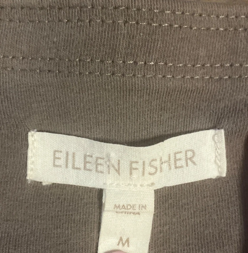 Eileen Fisher Womens Lagenlook Organic Linen Capri Pants Size M Khaki Boho Hippi - Image 3 of 4