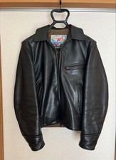 Aero Leather Vintage Black Leather Jacket Siz...