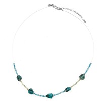 Cavill Apatit Halskette Damen 925 Silber Blau Gelb Edelstein Echtschmuck