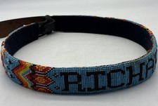 Vintage Hand Beaded Native American leather belt personalized Richard