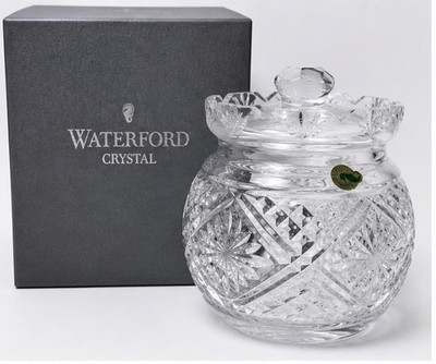 Waterford Crystal Biscuit Jar Candy Box with Lid Ireland Signed w/Original Box *