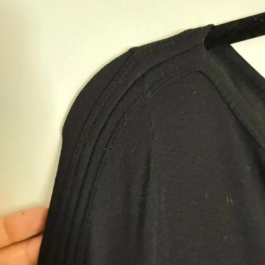 Abito T by Alexander Wang Trasparente Manica Lunga T Shirt Nero con Fori Pollice Y2K Med