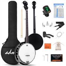 Banjo 5 String Full Size Banjoes Set, 38 Inch Beginner Banjo Kit with Resonator