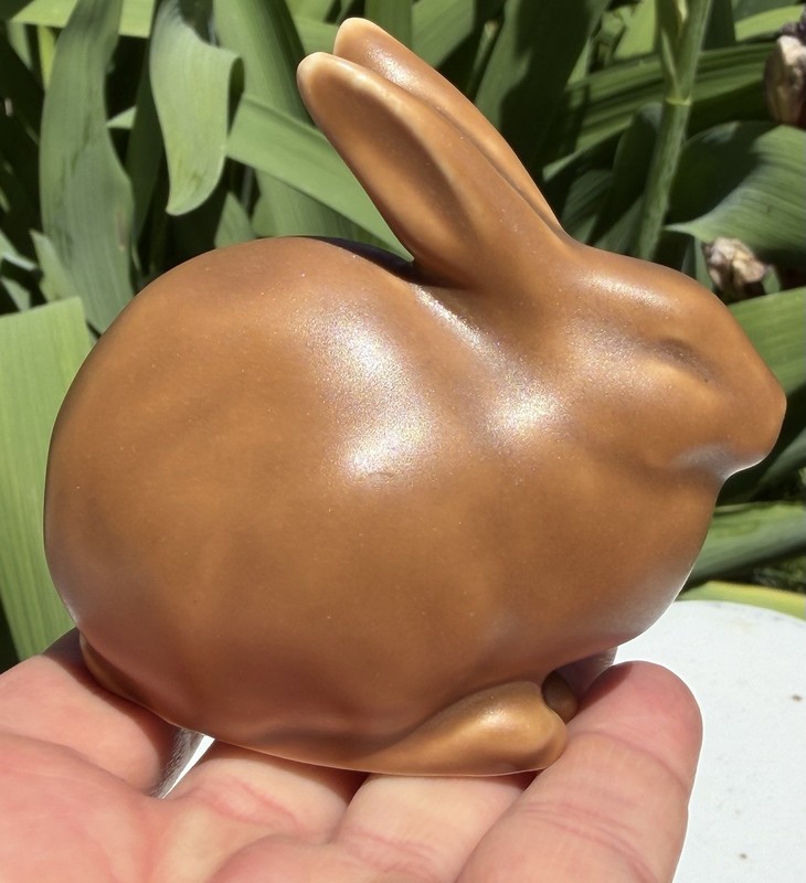 Rookwood Pottery #6160 Brown Rabbit Bunny Paperweight Figurine