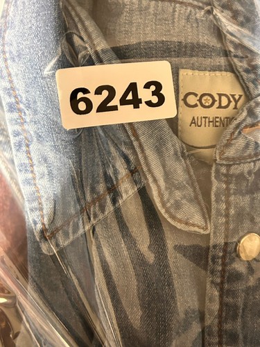 Cody James Shirt Youth Boys Sz Large Blue Denim Pearl Snap Western Cowboy Ranch - Picture 6 of 6