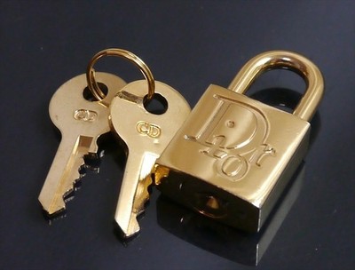 Authentic Christian Dior Padlock Key Metallic #4325 | eBay