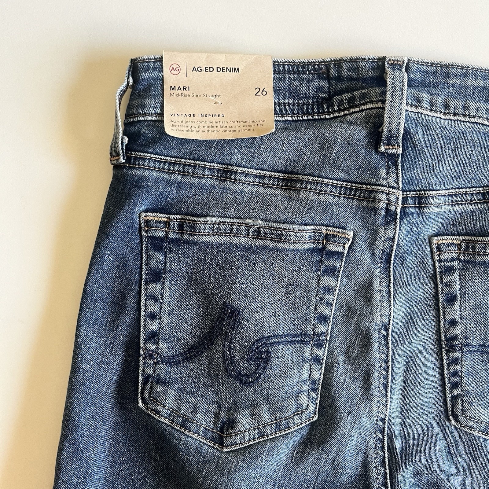 AG Adriano Goldschmied Mari Mid Rise Slim Straight Jeans Size 26 NWT thumbnail 9