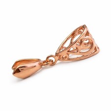 Rose Gold Colored Qty 5-15 Large Elegant Pinch Bails- 12-RG 