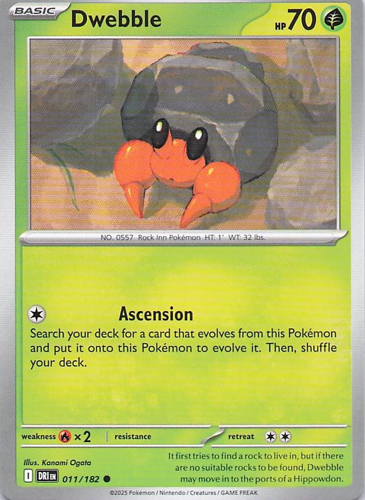 Pokemon Card - Dwebble - (011/182 - Destined Rivals)