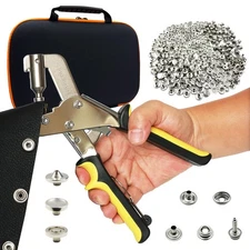 Premium Snap Fastener Tool with Case & 100 Sets 15mm Stainless Steel Snaps, H...