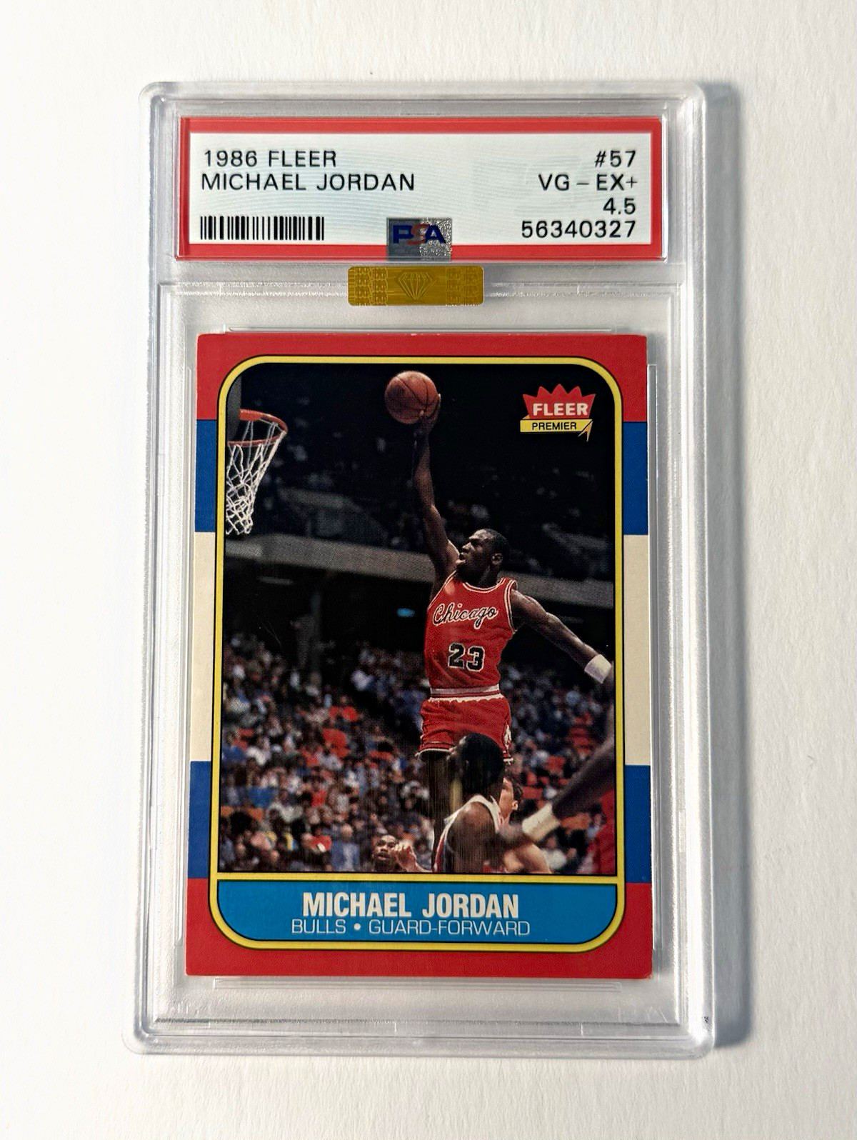  1986 Fleer Michael Jordan PSA 4.5 VG-EX+  MBA Gold Diamond Rare Low pop