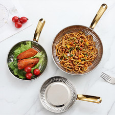 Stainless Steel Steak Plate with Handle Silver 16CM 18CM Dishwasher Safe