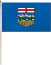 12x18 12"x18" ALBERTA Canada Stick Flag wood staff premium polyester 100D
