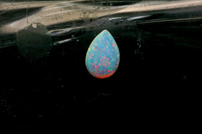 0.46ct Pear Shaped White Multi-Color Opal 9 x 6 mm