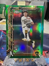 2025 Topps Holiday Jacob Wilson Chrome RC Green Refractor /99 RC Athletics