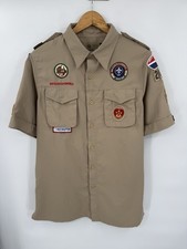 Boy Scouts of America Mens Uniform Shirt 100 Polyester Short Sleeve Size Medium