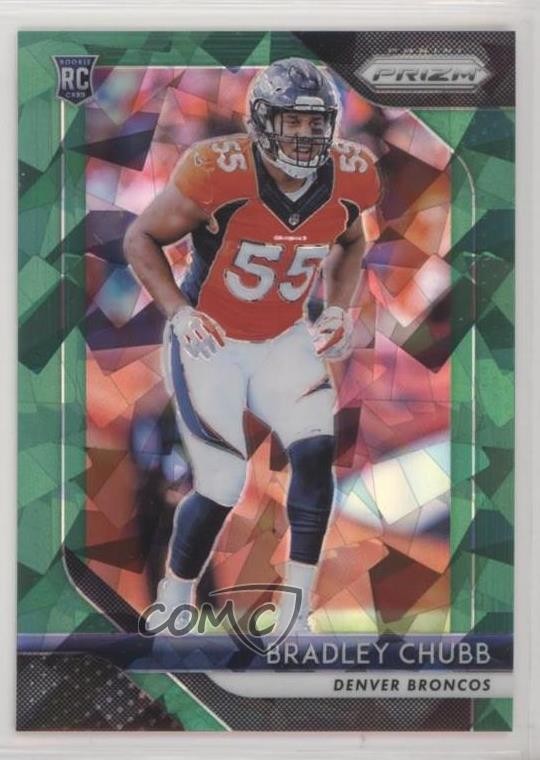 2018 Panini Prizm Rookie Green Crystals Prizm 31/75 Bradley Chubb #204 0d6s