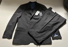 NWT Hart Schaffner Marx New York Fit Soft Grey 2 Piece Wool Suit 42R 36W $795.00