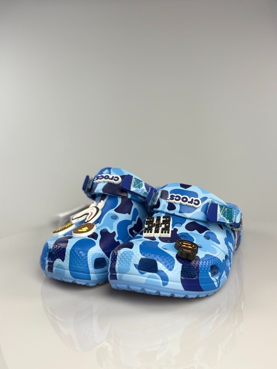 Unisex Bape x Crocs Classic Clog 'ABC CAMO' Blue Casual Comfort