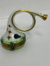 Limoges France Peint Main French Horn Trinket...