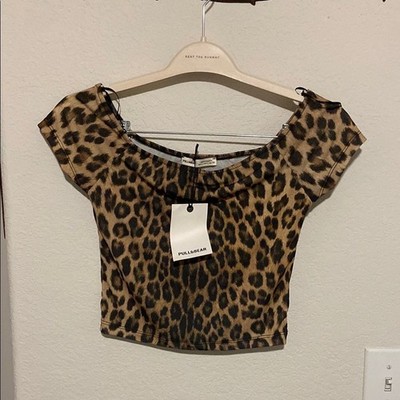 Pull&Bear Leopard Print Crop Top   NWT
