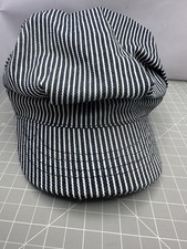 CHILD'S TRAIN CONDUCTOR HAT CAP FIRM SNAPBACK,CAP STRIPED ADJUSTABLE