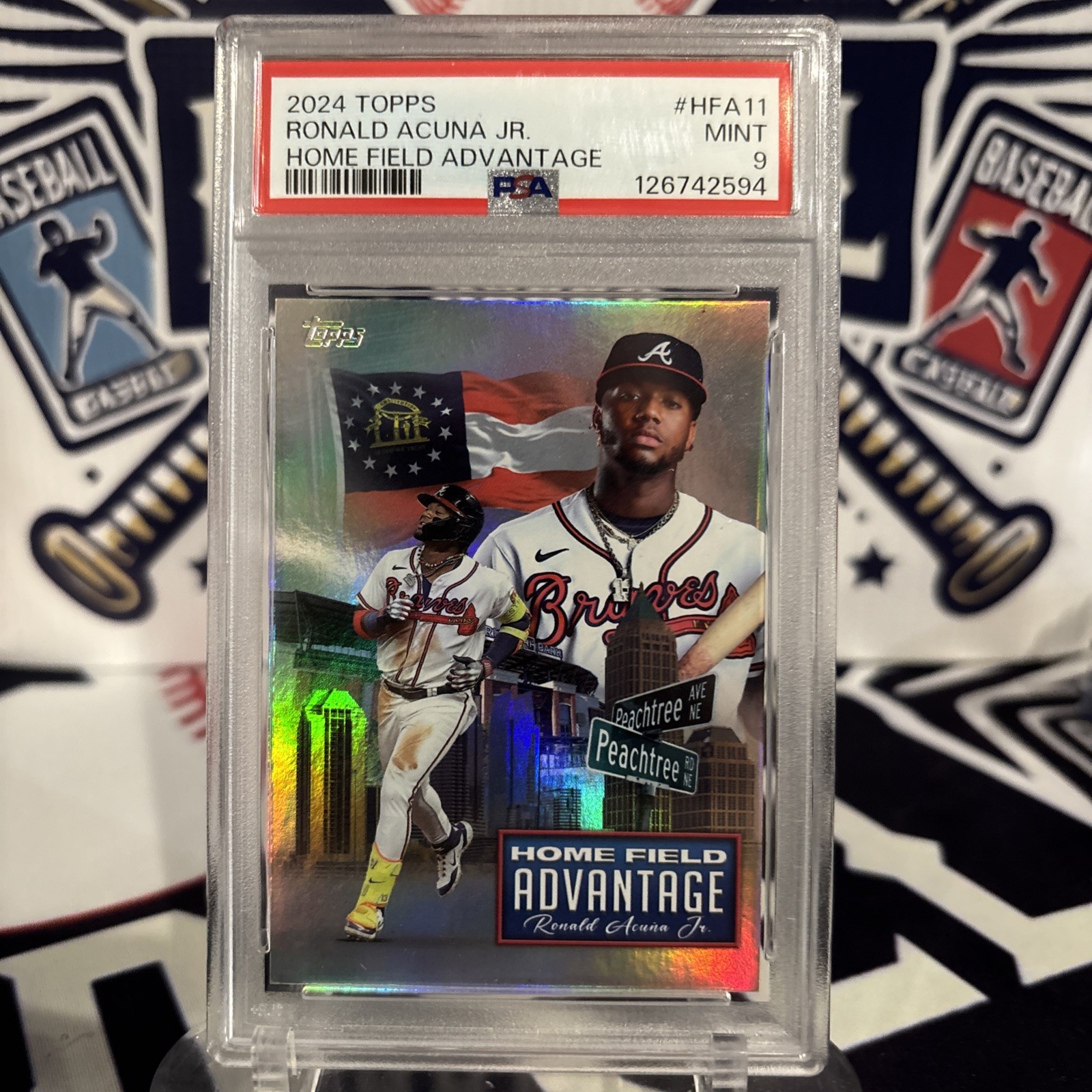 2024 Topps - Home Field Advantage #HFA-11 Ronald Acuna Jr. (SP) PSA 9 Braves