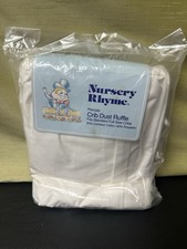 Nursery Rhyme Percale Crib Dust Ruffle All White Standard Cotton Blend