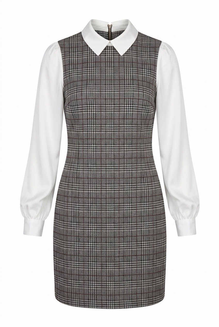 Tommy Hilfiger Dress With Collar And Plaid
