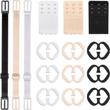 15Pcs Bra Straps Clips with Bra Extenders 3 Hooks Racerback Bra Strap Holders