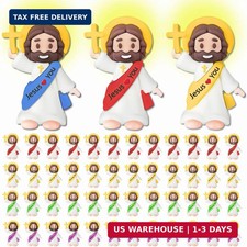200 Pcs Cross Little Jesus Figures Easter Religious Cross Jesus Toys, Mini Jesus