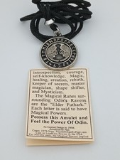 odin ravens pendant VIKING rune AMULET Raven NECKLACE Norse God Raven 2 Side USA