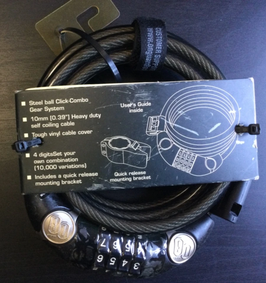 OnGuard OG Series 10mm x 6ft Steel Coil Cable Bike Lock Combination Heavy Duty - Image 3 of 3