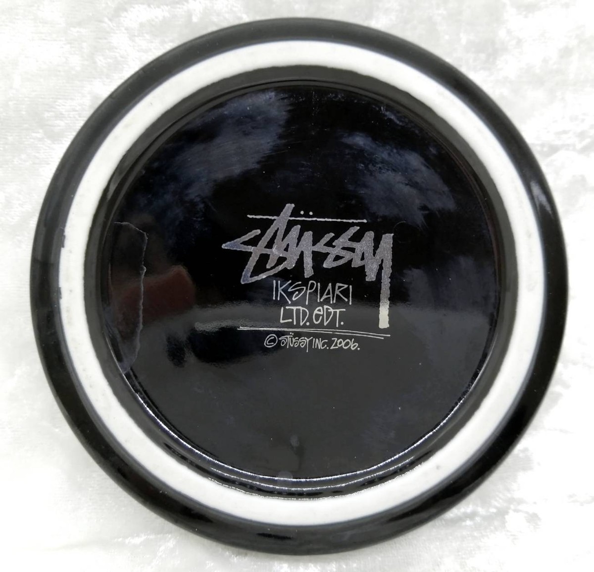 Stussy Ceramic Ashtray Black NYC London Tokyo LA Gold Rim Used | eBay