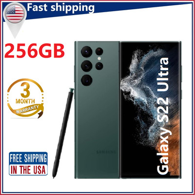New Samsung Galaxy S22 Ultra 12+256GB 5G S908U Factory Unlocked Smartphone Green