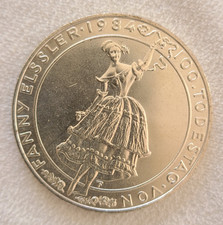 1984 Austria 500 schilling silver coin - Fanny Elssler commemorative