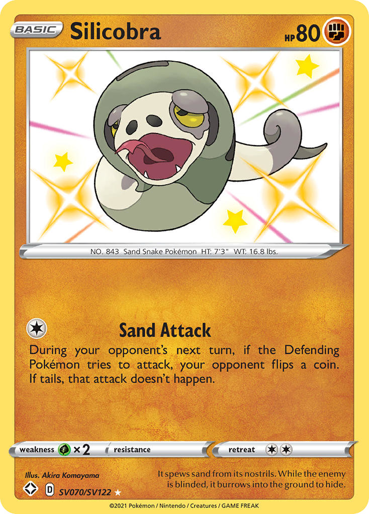 SILICOBRA SV070/SV122 SHINY RARE SHINING FATES SHINY VAULT POKEMON NEAR MINT