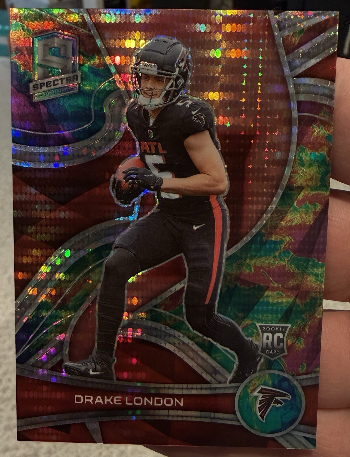 Drake London 2022 Panini Spectra Celestial Prizm Rookie /99 #146 SP RC Atlanta
