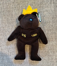 McGwire MPN 25 1998 Black Bear Beanbag Plush Stuffed Animal Yellow Crown