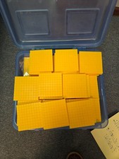 Lot of 10 Base Ten Blocks Flats 10x10 Yellow Math Manipulatives Teaching Aids