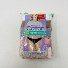 Hanes Women Size 6/Medium 10 Pack Breathable Cotton Bikini Tagless Underwear 610