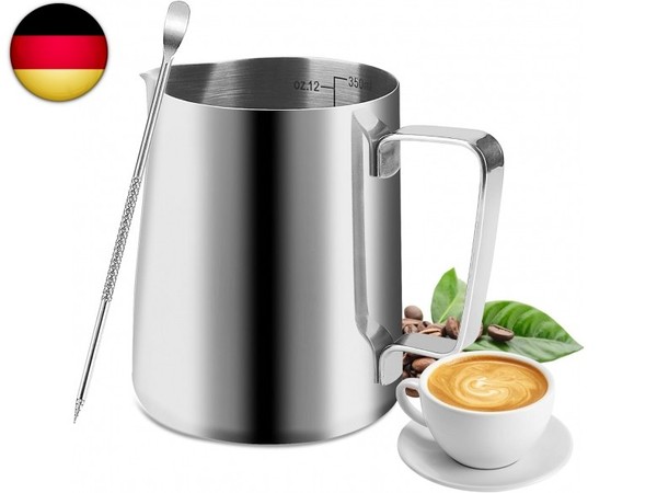 MilchkäNnchen Edelstahl, 350 Ml, Barista MilchkäNnchen, Milchkanne Mit Messung M-image