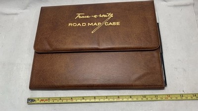 Trace A Route Vintage Straßenkartenetui Kunstleder Organizer Reise Notizen Karten
